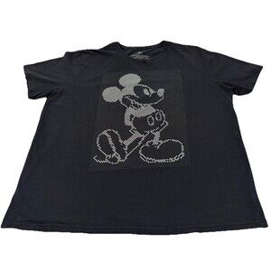 Disney Store Mickey Mouse Graphic T Shirt Mens XL Black Short Sleeve Tee